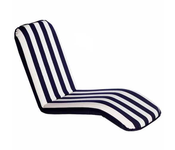 Cojin Tumbona Largo Azul-Blanco Comfort Seat