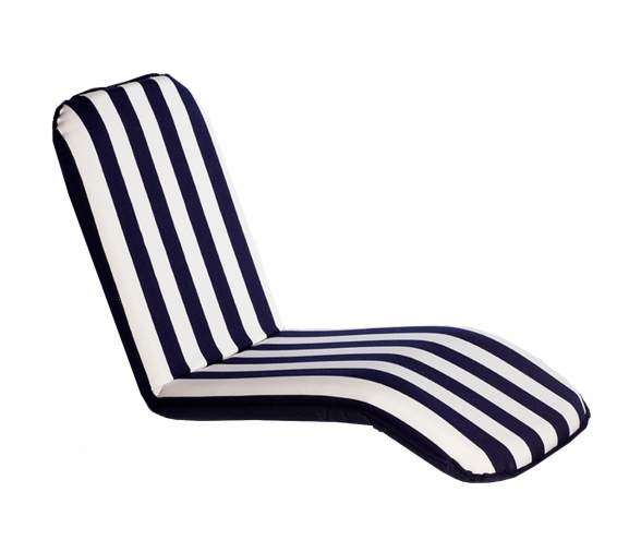 Cojin Tumbona Largo Azul-Blanco Comfort Seat