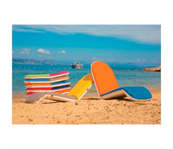 Cojin Tumbona Largo Azul-Blanco Comfort Seat