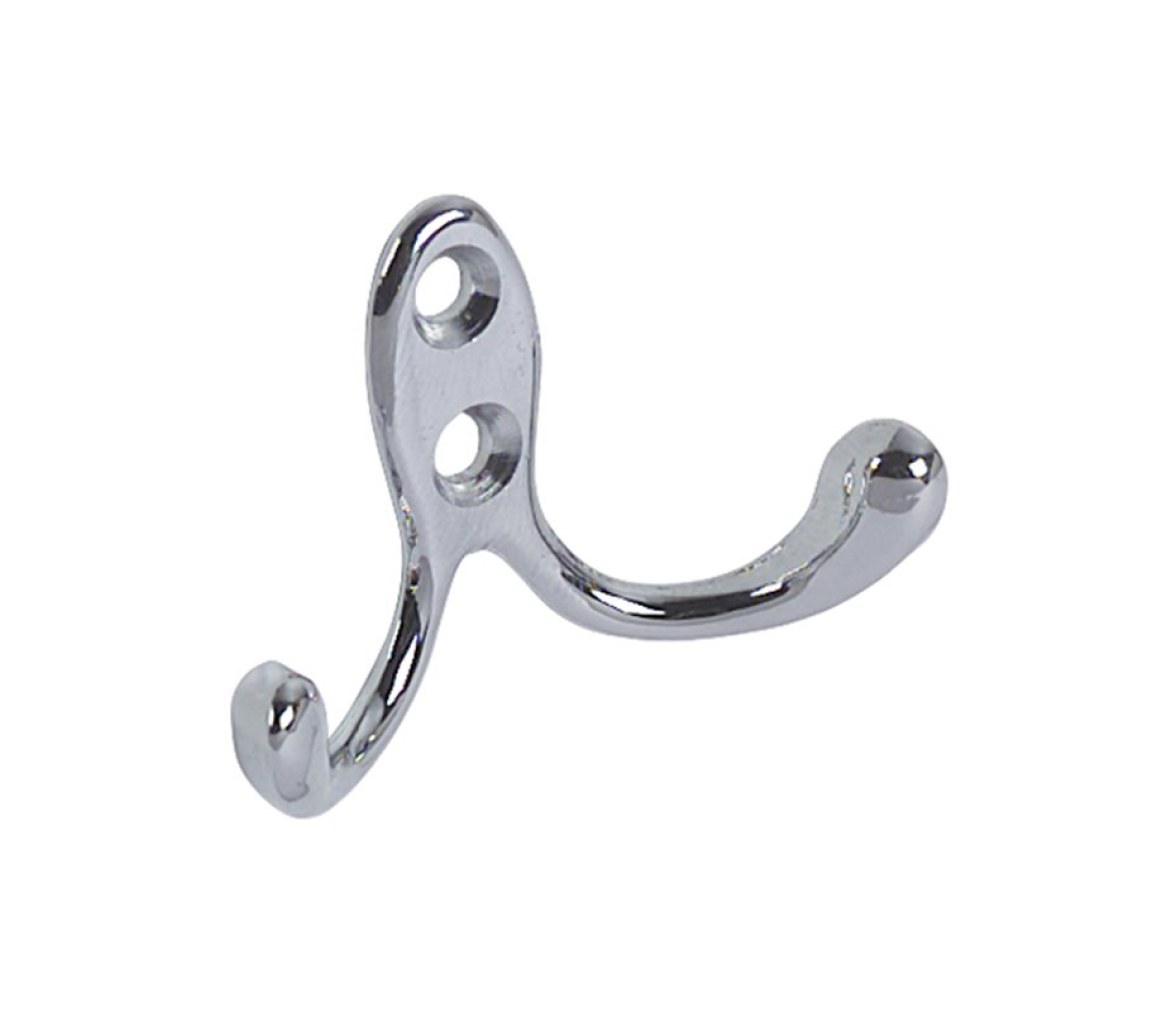 Colgador Doble Laton Cromado