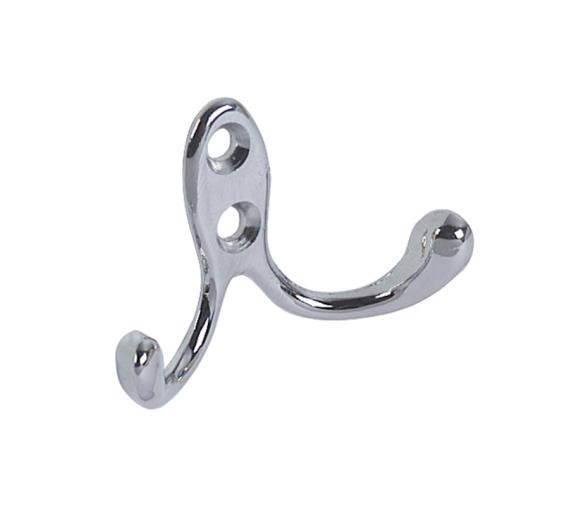 Colgador Doble Laton Cromado