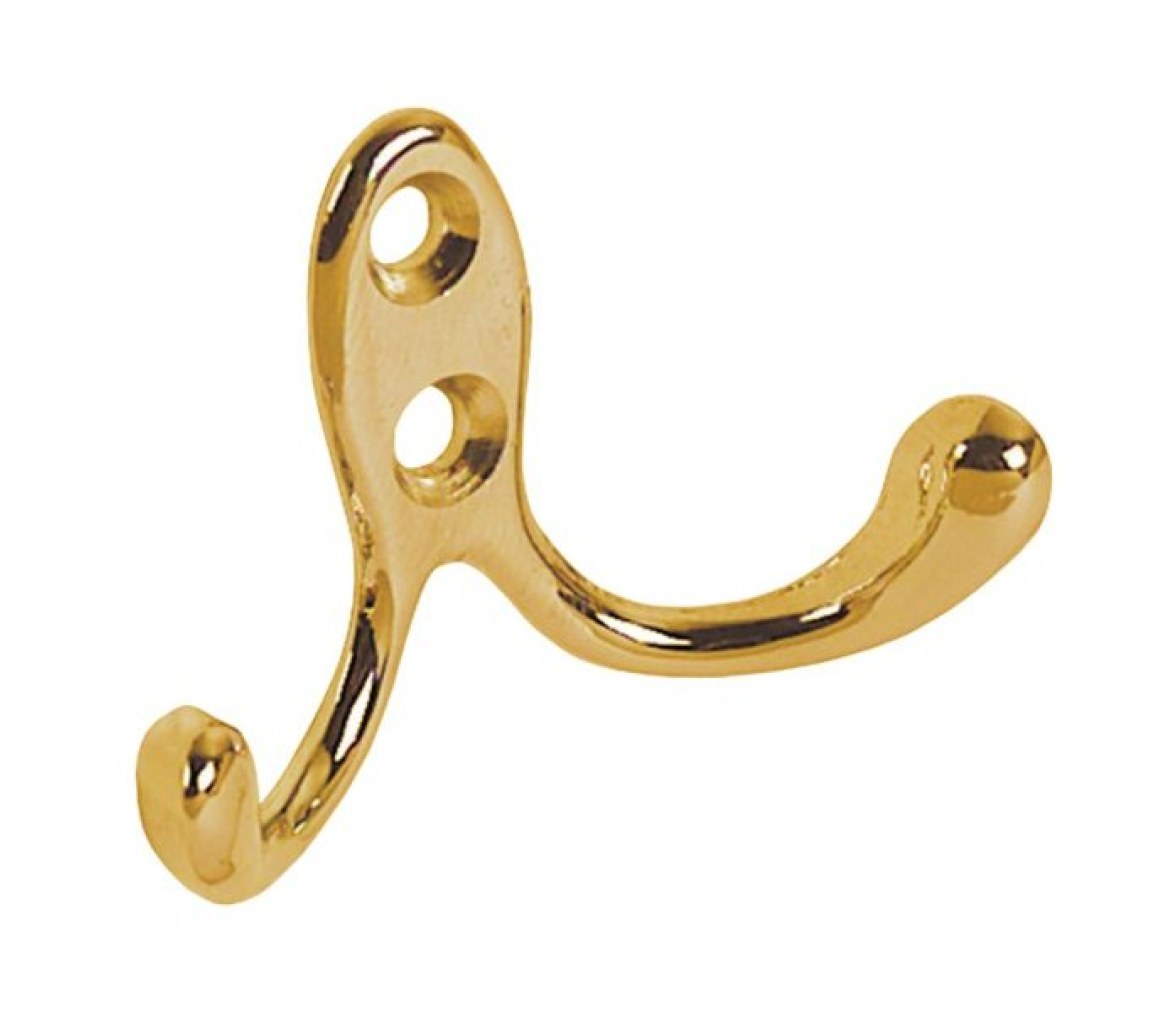 Colgador Doble Laton Pulido