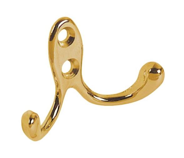 Colgador Doble Laton Pulido