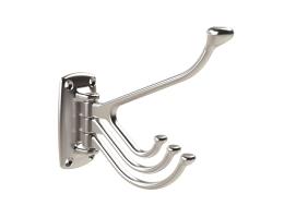 Clothes Hook Quadruple 81 X 39 Chromed Brass