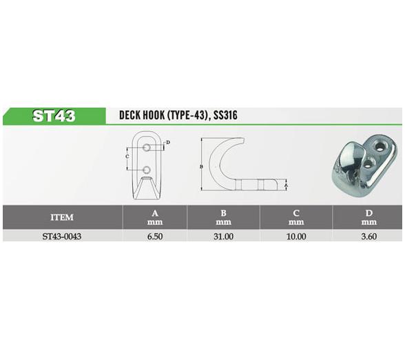 Colgador Inox 316 Tipo-43