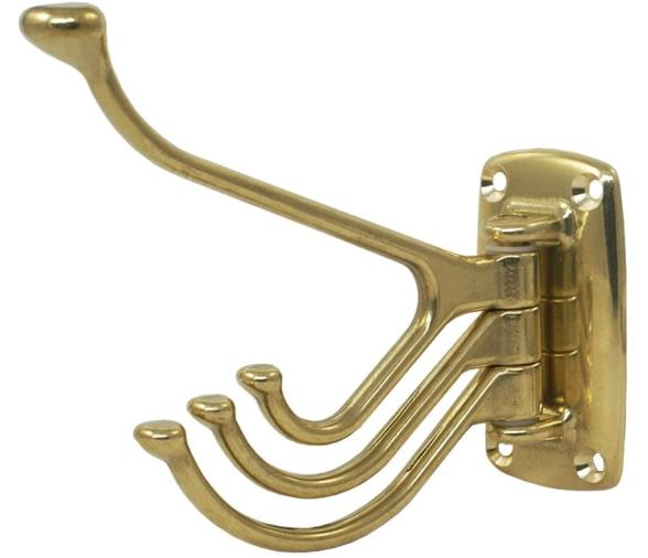 Colgador Perchero 4 Ganchos Laton