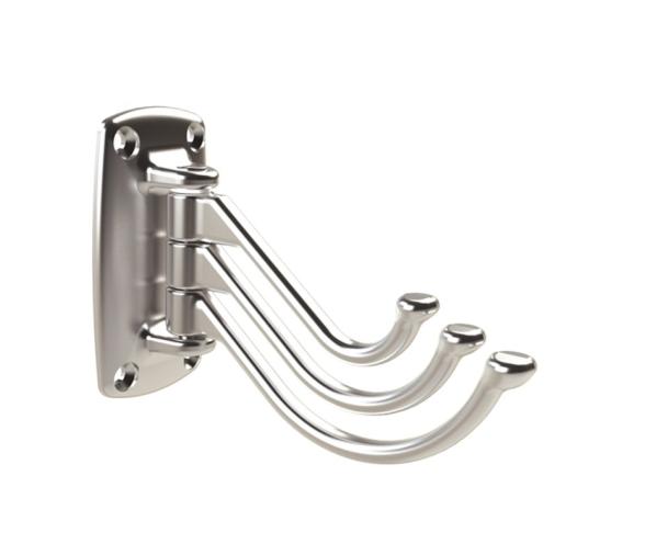 Colgador Perchero Ganchos Triple Laton Cromado