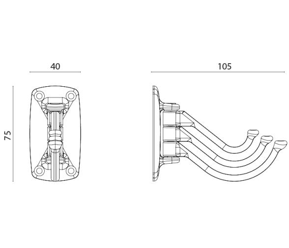 Colgador Perchero Ganchos Triple Laton N