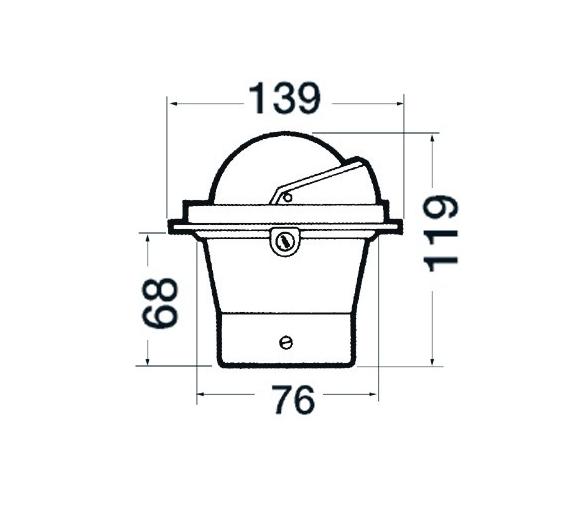 Compas Magnetico Riviera 80 mm Empotrable Rosa Negra Carcasa Negra