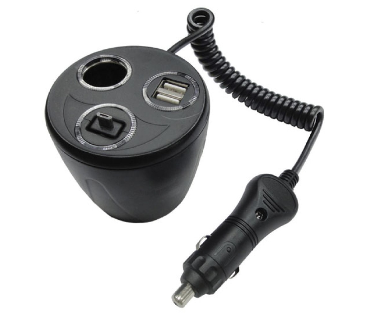 Conector Mechero Doble USB con Cable