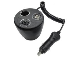 Conector Mechero Doble USB con Cable