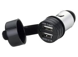 Conector Mechero Doble USB con Tapa Estanca