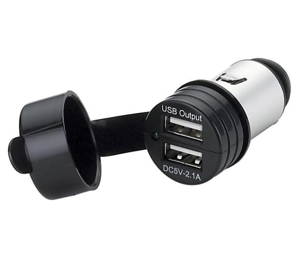 Conector Mechero Doble USB con Tapa Estanca