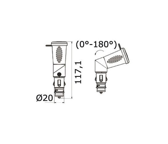 Conector Doble USB Articulado