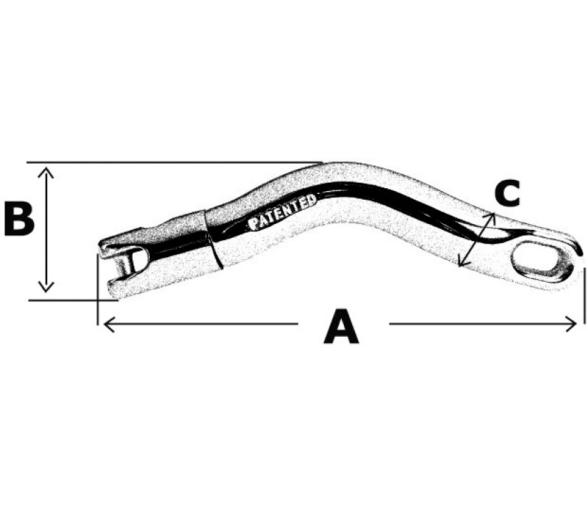 Conexion Giratoria Curva Inox 316 Cadena-Ancla 10-12 mm