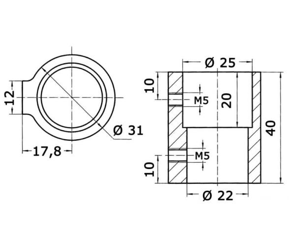 Conexion para Tubo 22-25 mm