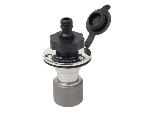 Bayonet flush link for deck washing