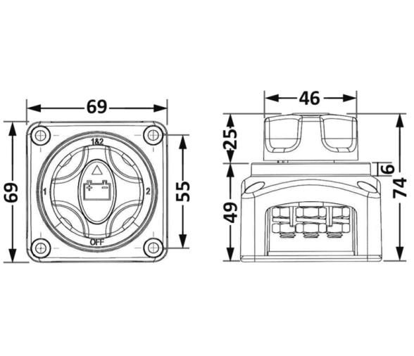Conmutador Bateria 4 Posiciones Osculati