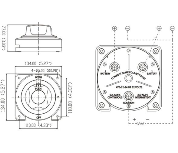 Seaflo Conmutador-Desconectador de Bateria 4 Posiciones