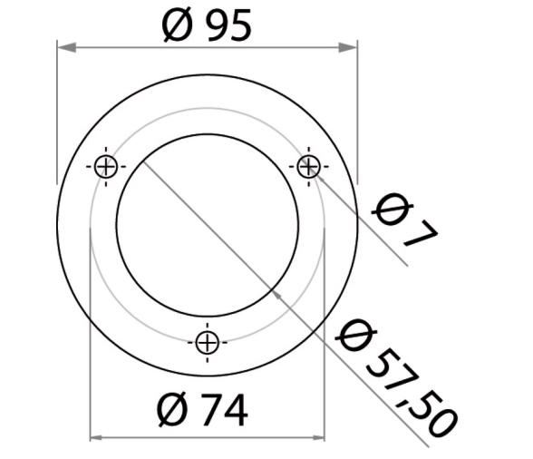 Contrabrida de montaje para casquillo empotrable