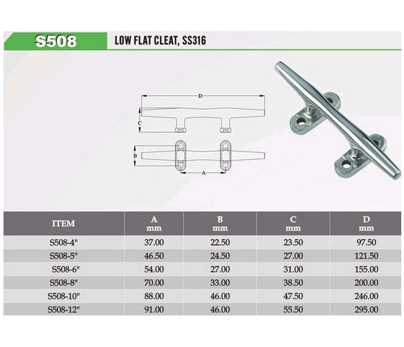 Cornamusa Perfil Delgado Inox 316
