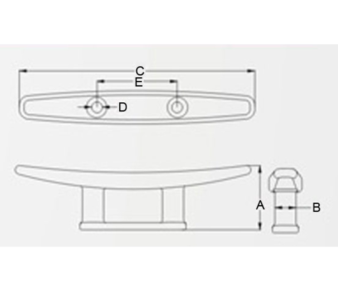 Cornamusa Plana Blue Water Inox 316 Vinox