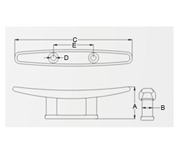 Cornamusa Plana Blue Water Inox 316 Vinox