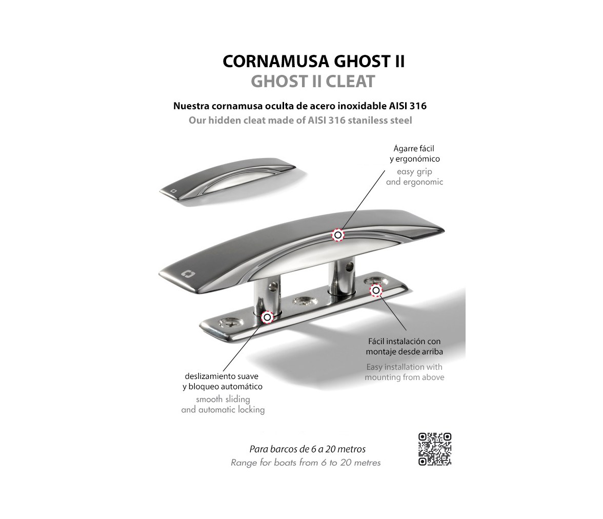 Cornamusa Retráctil Acero Inoxidable Negra
