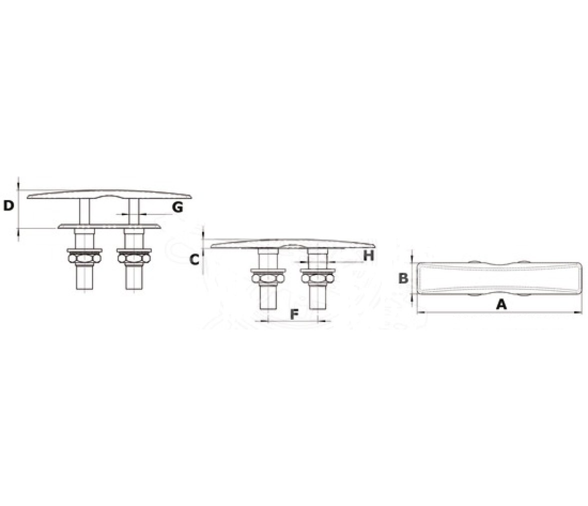 Cornamusa Escamoteable Acero Inoxidable Extra Plana