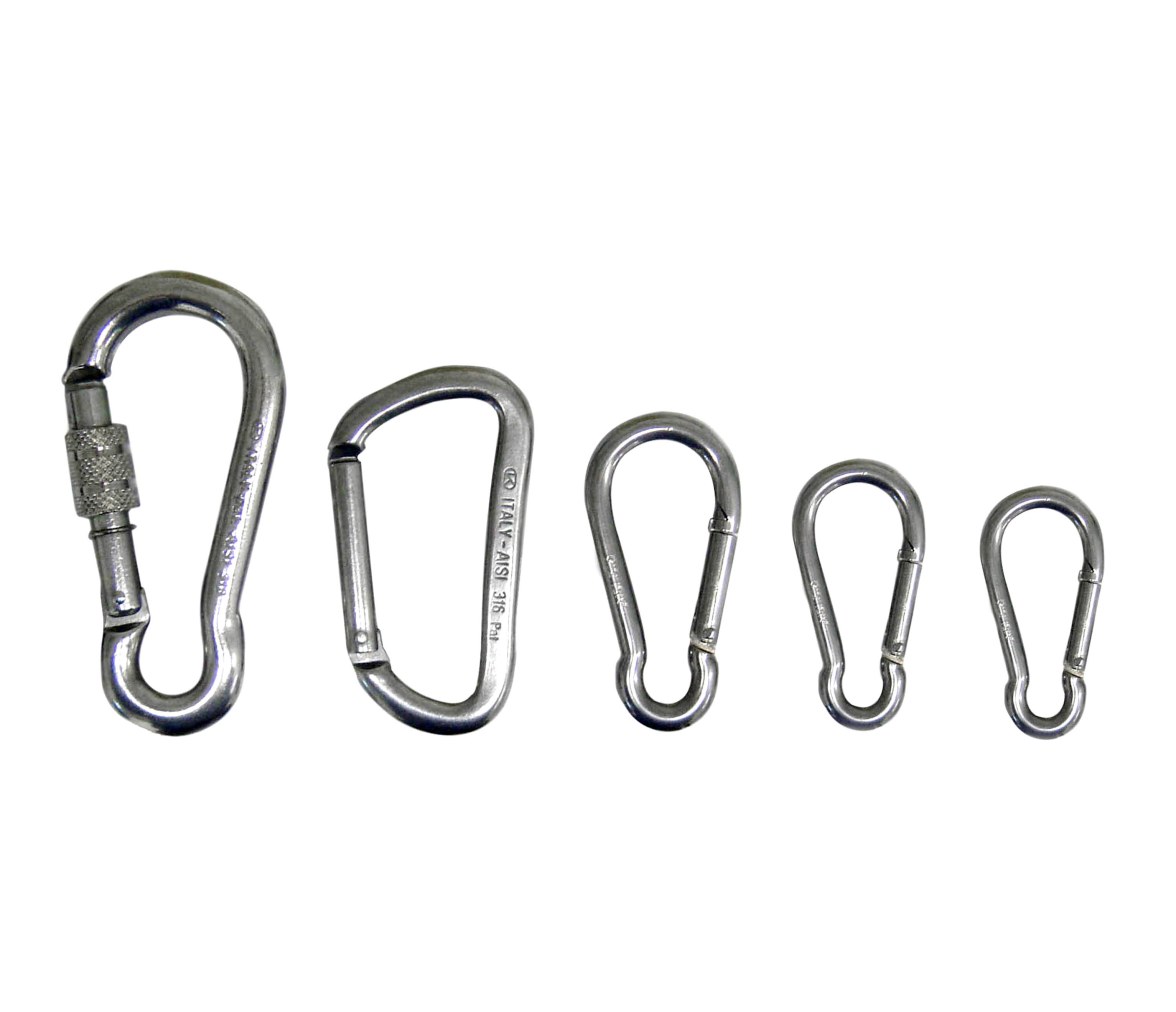 Cressi Mosquetones de Acero Inoxidable AISI 316