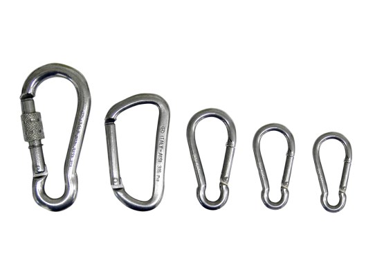 Cressi Mosquetones de Acero Inoxidable AISI 316