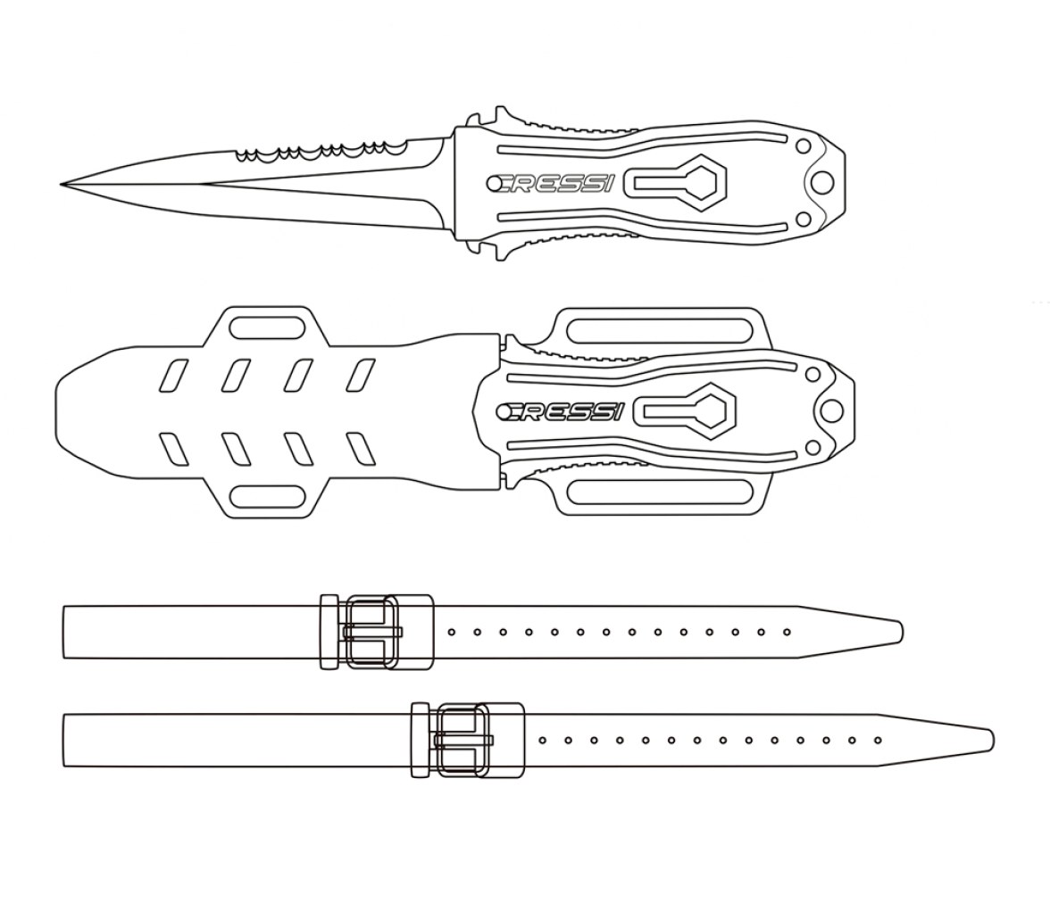 Cressi Cuchillo Lizard Negro