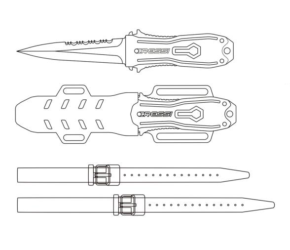Cressi Cuchillo Lizard Negro