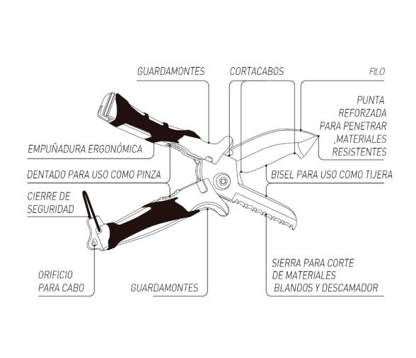 Cressi Cuchillo Tijera Alligator