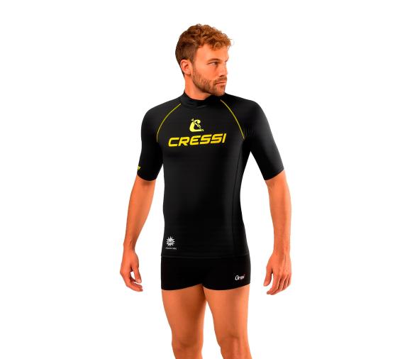 Cressi Rashguard 2024 Hombre Manga Corta Negro