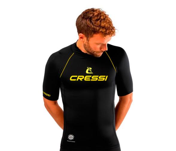 Cressi Rashguard 2024 Hombre Manga Corta Negro