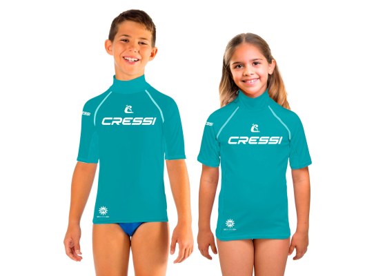Cressi Rashguard 2024 Infantil Manga Corta Turquesa