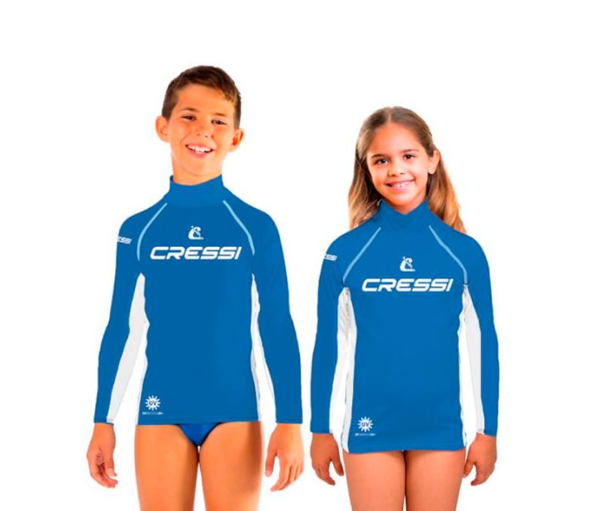 Cressi Rashguard 2024 Infantil Manga Larga Azul