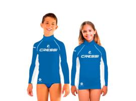 Cressi Rashguard 2024 Infantil Manga Larga Azul