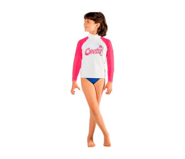 Cressi Rashguard 2024 Infantil Manga Larga Rosa/Blanco