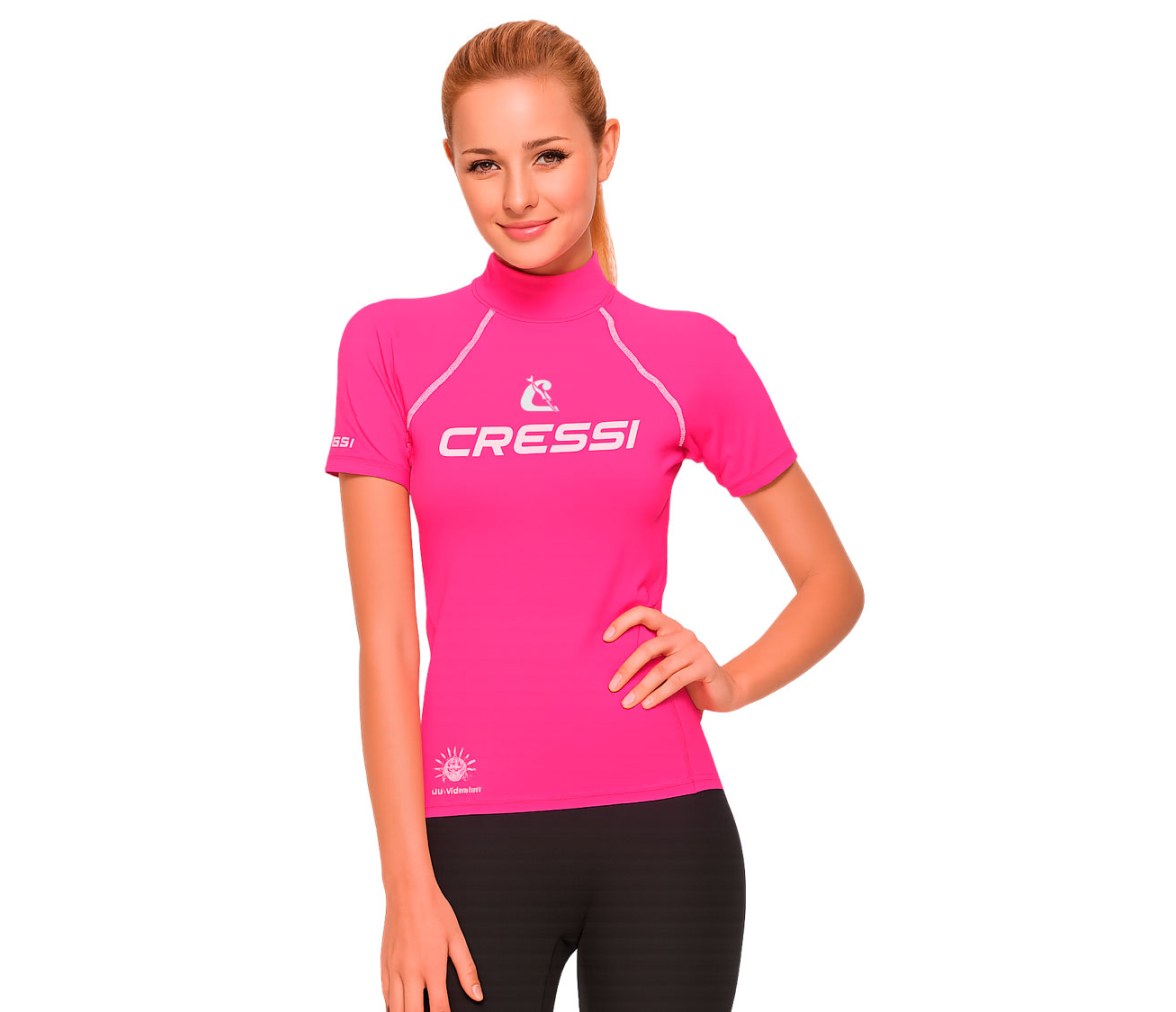 Cressi Rashguard 2024 Mujer Manga Corta Fucsia