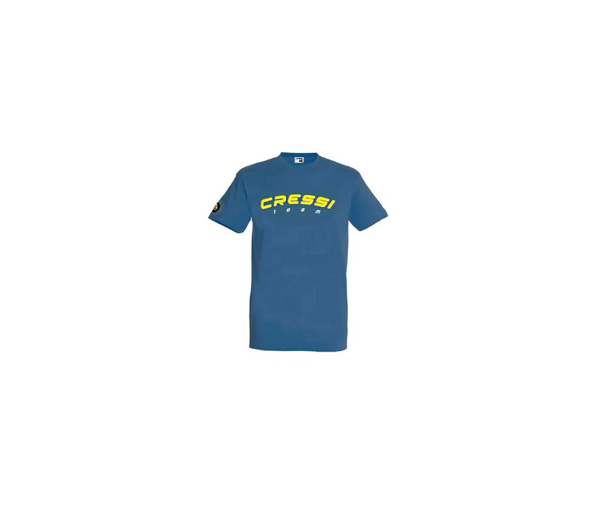 Cressi Team Camiseta Hombre Azul Denim y Amarillo