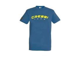 Cressi Team Camiseta Hombre Azul Denim y Amarillo