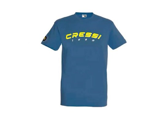 Cressi Team Camiseta Hombre Azul Denim y Amarillo