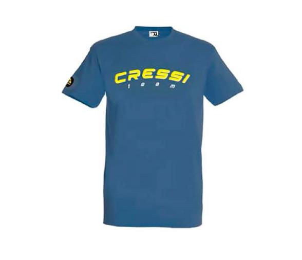 Cressi Team Camiseta Hombre Azul Denim y Amarillo