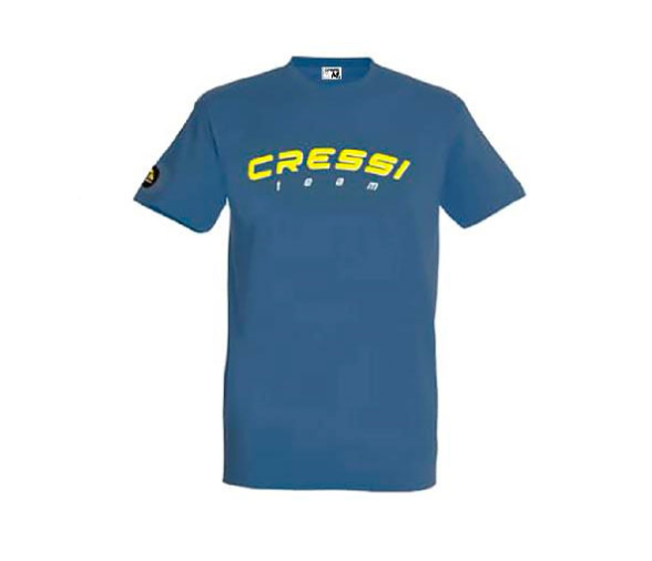 Cressi Team Camiseta Hombre Azul Denim y Amarillo