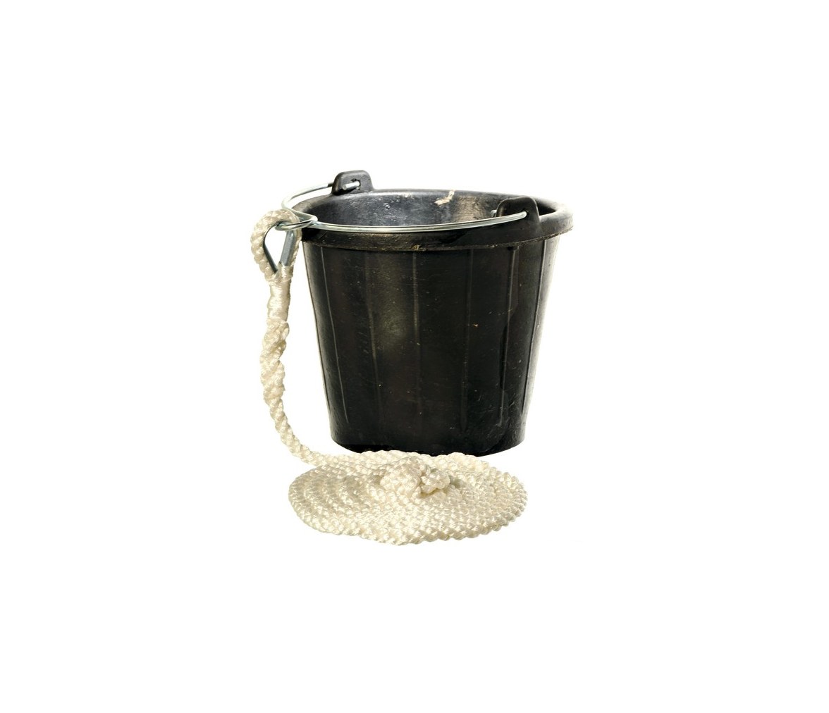 Cubo Balde 8L de Caucho con Asa  Inox y cabo