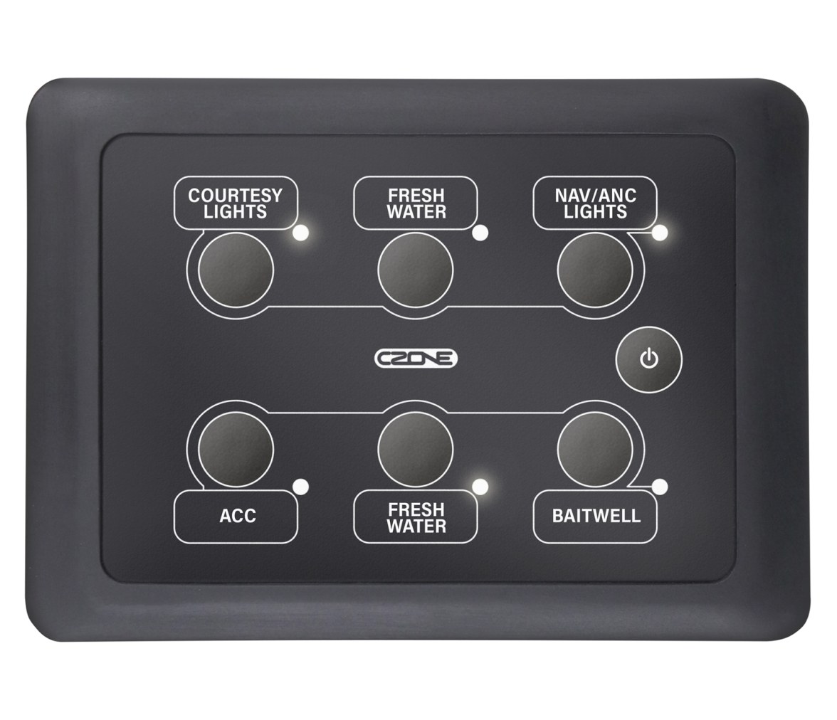 Czone Teclado estanco de 6 botones horizontal