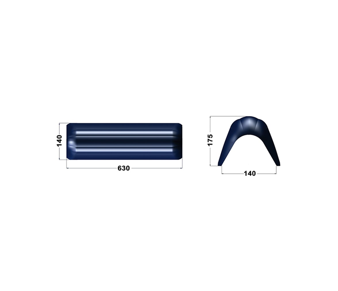 Defensa de Proa Recta 630x140x175 mm