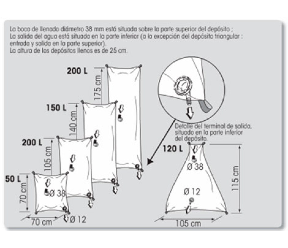 Deposito Agua Potable Flexible 150 Litros Plastimo